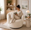 Ver imagem 5 de Poltrona Orgânica Giratória Boucle Off White com 3 Almofadas