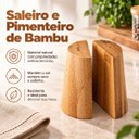 Ver imagem 3 de Saleiro Pimenteiro Bambu 2 Peças Temperos Mesa Cozinha Gourmet