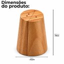 Ver imagem 4 de Saleiro Pimenteiro Bambu 2 Peças Temperos Mesa Cozinha Gourmet