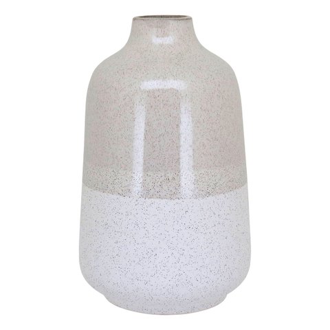Vaso Decorativo Enfeite Casa Cerâmica 30x18x18cm Marfim
