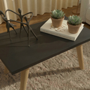 Ver imagem 3 de Mesa de Centro Sala Retangular com Pés de Madeira Preta