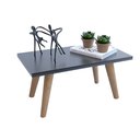 Ver imagem 1 de Mesa de Centro Sala Retangular com Pés de Madeira Preta