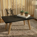 Ver imagem 2 de Mesa de Centro Sala Retangular com Pés de Madeira Preta