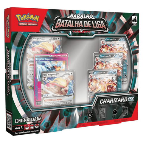 Deck Pokemon Batalha de Liga Charizard Ex 60 Cartas Nível 3