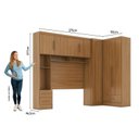 Ver imagem 3 de Guarda-Roupa Modulado 3 Peças 3 Portas 3 Gavetas com Maleiro Smart Plus Yescasa Marrom