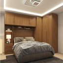 Ver imagem 1 de Guarda-Roupa Modulado 3 Peças 3 Portas 3 Gavetas com Maleiro Smart Plus Yescasa Marrom