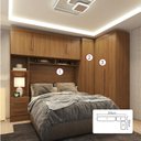Ver imagem 4 de Guarda-Roupa Modulado 3 Peças 3 Portas 3 Gavetas com Maleiro Smart Plus Yescasa Marrom
