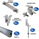 Ver imagem 2 de Kit Estrutura Fixador Linha C 1,20m para 07 Placas Solar Alumínio Inox Telha Fibro Ondulada Viga Mad