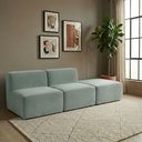 Ver imagem 1 de Sofá Modular Boucle Kit 3 Módulos 2 Meios e Chaise Espuma Premium Sala a Vácuo 2,31m - Azul