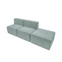 Ver imagem 3 de Sofá Modular Boucle Kit 3 Módulos 2 Meios e Chaise Espuma Premium Sala a Vácuo 2,31m - Azul