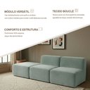 Ver imagem 2 de Sofá Modular Boucle Kit 3 Módulos 2 Meios e Chaise Espuma Premium Sala a Vácuo 2,31m - Azul