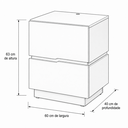 Ver imagem 5 de Mesa de Cabeceira 60cm com LED 100% MDF 2 Gavetas Lumiar Linha Alta Moderna Lateral:Branco