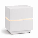Ver imagem 2 de Mesa de Cabeceira 60cm com LED 100% MDF 2 Gavetas Lumiar Linha Alta Moderna Lateral:Branco