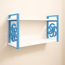 Ver imagem 2 de Kit 2 Suportes Prateleira Azul Gamer Menino Homem Estilo Industrial Decorativo Organizador