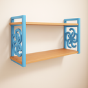 Ver imagem 3 de Kit 2 Suportes Prateleira Azul Gamer Menino Homem Estilo Industrial Decorativo Organizador