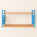 Ver imagem 5 de Kit 2 Suportes Prateleira Azul Gamer Menino Homem Estilo Industrial Decorativo Organizador