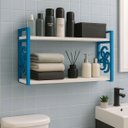 Ver imagem 1 de Kit 2 Suportes Prateleira Azul Gamer Menino Homem Estilo Industrial Decorativo Organizador