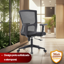 Ver imagem 3 de Kit 4 Cadeiras de Escritório Diretor Grid em Tela - Preta