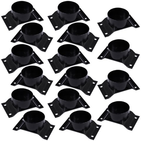 Kit 16 Chapinhas Chapa Elevada com Tubo Fixação Pés Palito Rosca 5/16 Preto