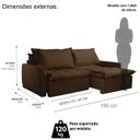 Ver mais imagens de Sofá Cama Amsterdã Caixa Zero 180m Retrátil e Reclinável com Almofadas Soltas - Movenzo Estofados