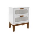 Ver imagem 3 de Mesa de Cabeceira Bide Cama Moderno 45 Cm Palhinha Indiana Santorini Branco