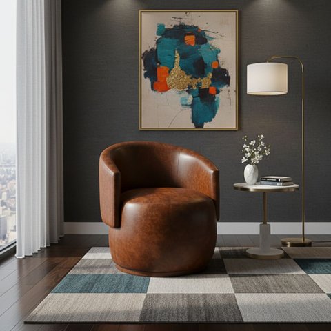 Poltrona Decorativa Sala Estar Orgânica Beatriz Corino Ocre - Montanaris Decor