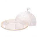 Ver imagem 1 de Queijeira Porta Queijo com Tampa Petra 19,5cm Cristal - Lyor