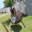 Ver imagem 2 de Balanço Pingo em Fibra Sintética Louca Marrom - Tecido Vinales Azul