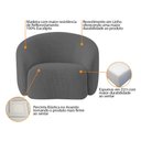 Ver imagem 7 de Kit Sofá 3 Lugares 200cm e Poltrona Orgânica Luxo Recepção Amore Linho Cinza Escuro - Amarena Móveis