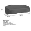 Ver imagem 3 de Kit Sofá 3 Lugares 200cm e Poltrona Orgânica Luxo Recepção Amore Linho Cinza Escuro - Amarena Móveis