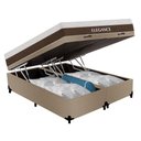 Ver imagem 2 de Cama Box com Baú Casal Elegance Molas Ensacadas Suede Bege Bipartido 138cm Royal Sleep