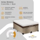 Ver imagem 5 de Cama Box com Baú Casal Elegance Molas Ensacadas Suede Bege Bipartido 138cm Royal Sleep