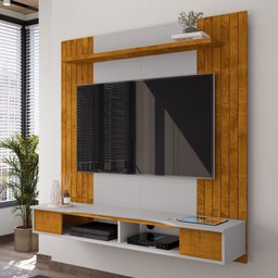 Painel para Tv até 55 Polegadas Ipanema 1 Prateleira Naturalle/off White - Móveis Bechara - 1