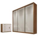 Ver imagem 1 de Guarda Roupa Casal Medelim e Cômoda Seul Cumaru 25 Fendi - Novo Horizonte