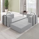 Ver imagem 7 de Kit Sofá e Poltrona na Caixa Modular Roberta para a Sala:cinza