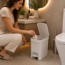 Ver imagem 3 de Lixeira Banheiro com Pedal 6L Branca Cesto Interno Premium