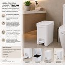 Ver imagem 4 de Lixeira Banheiro com Pedal 6L Branca Cesto Interno Premium