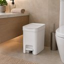 Ver imagem 1 de Lixeira Banheiro com Pedal 6L Branca Cesto Interno Premium