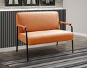 Ver imagem 4 de Kit Namoradeira + 2 Poltronas Jade Braços Metal Decoração Recepção Sala - Veludo Terracota