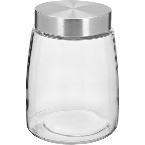 Pote Hermético de Vidro 1,2L Transparente 16x12x12cm Mantimentos Cozinha Tampa
