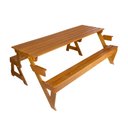 Ver imagem 1 de Mesa Que Vira Banco 1,90m Madeira Maciça Eucalipto