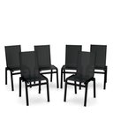Ver imagem 1 de Kit 6 Cadeiras Jantar Gourmet Alumínio Preto Tela Preto