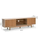Ver imagem 3 de Rack para TV até 65 Polegadas Ripado em MDF e Pés de Madeira Maciça 180cm Rischio Fendi/Cappuccino