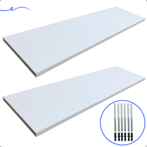 Kit 2 Prateleira Branca 70X20 + Suporte Flutuante Mdf  Organizadora Decoração Cozinha Banheiro Sala