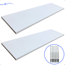 Ver imagem 1 de Kit 2 Prateleira Branca 70X20 + Suporte Flutuante Mdf Organizadora Decoração Cozinha Banheiro Sala