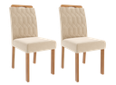 Ver imagem 3 de Conjunto Sala de Jantar Mesa Agata com 4 Cadeiras Paola Tampo de Vidro Retangular Marrom/Nature/Off White/Nude
