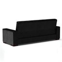 Ver imagem 5 de Sofá Cama 02 lugares Lisboa Corano Pés de Madeira - D’Rossi - Preto