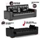 Ver imagem 6 de Sofá Cama 02 lugares Lisboa Corano Pés de Madeira - D’Rossi - Preto