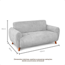 Ver imagem 4 de Sofá Vicenza 2 Lugares 160cm Bouclé Cinza Pés de Madeira Retrô para Sala de Estar
