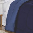 Ver imagem 3 de Edredom Coberdrom Queem Malha Algodão e Manta Flannel - Azul